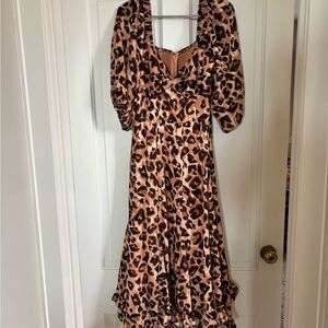 Anthropologie Animal Print Long Sleeve Dress